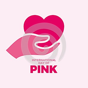 International Day of Pink in April poster vector illustration