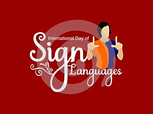 International Day of Sign Languages. Sign language banner and poster design for social media and print media.