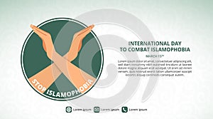 International Day To Combat Islamophobia background with cross hands