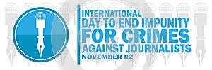 International day to end Impunity for Crimes Against Journalists