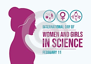 International Day of Women and Girls in Science poster vector illustration