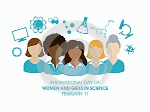 International Day of Women and Girls in Science vector