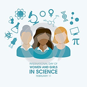 International Day of Women and Girls in Science vector