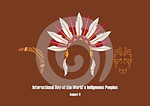 International Day of the World`s Indigenous Peoples vector.