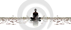 International day of yoga in Lotus pose. Ideal design for poster, banner. 21 june. Ai Generated