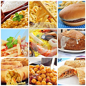 International dishes collage