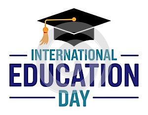 International Education Day Vector Design with Graduation Cap Icon