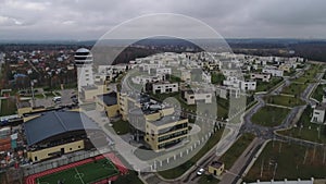 International elite school in the elite district of Moscow, viewed from the air