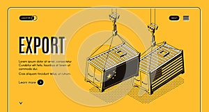 International export isometric vector webpage