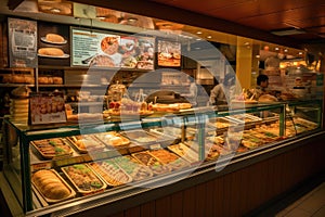 international fast food chain, with its diverse and colorful dishes on display
