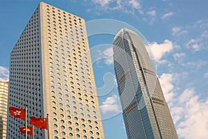 International Finance Centre and Jardine House skyscrapers in Hong Kong