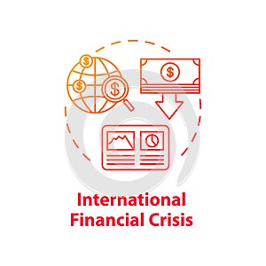 International financial crisis concept icon