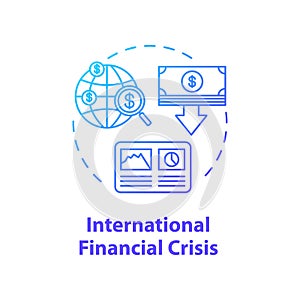 International financial crisis concept icon
