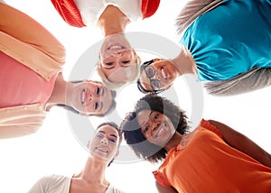 International group of happy smiling women