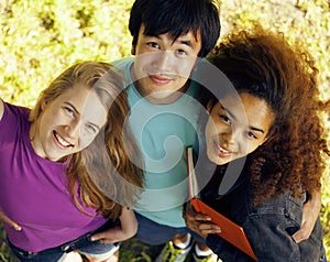 International group of students close up smiling