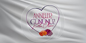 International Happy Mother`s Day. Billboard, Poster, Social Media, Greeting Card template. Turkish: Anneler Gununuz Kutlu Olsun.