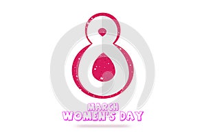 International Happy Women`s Day celebration concept with stylish floral decorated text 8th March on background