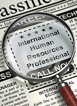International Human Resources Professional Wanted. 3D.
