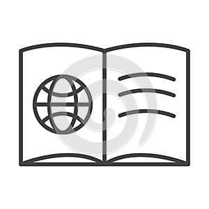 International human rights day world book education line icon style