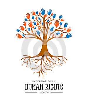 International Human Rights people hands tree