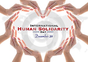 International Human Solidarity Day, for collaboration and cooperative concept