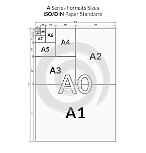 International ISO 216 A series paper sizes format comparison