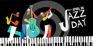 International Jazz day poster of live music band
