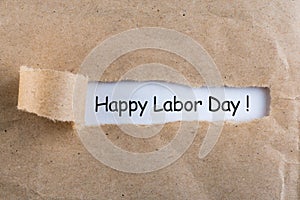 International labor Day at May 1st. Day text on notes in torn envelope. Spring time, labour day - 1 of may, month
