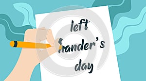 International left hander`s day illustration