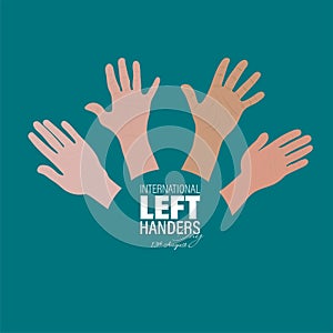 International lefthanders Day. August 13. Happy Left Handers Day