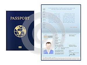 International male biometric passport booklet