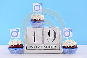 International Mens Day Cupcakes with Male Symbols.