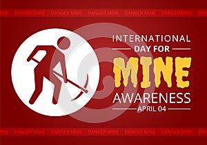 International Mine Awareness Day on April 04 Illustration with Do Not Step on Landmines for Web Banner in Flat Cartoon Hand Drawn