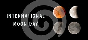 International moon day, solar eclipse, astronomy science