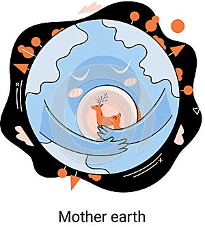 International Mother Earth Day metaphor. Universal symbolic holiday of love and care for our common home