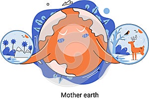 International Mother Earth Day metaphor. Universal symbolic holiday of love and care for our common home