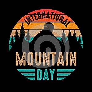 International Mountain Day Badge, Emblem, Label Template, Typography T Shirt, Logo, Adventure Design, Hiking Design Elements,