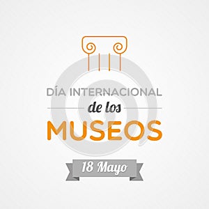 International Museum Day in Spanish. May 18. Vector illustration, flat design