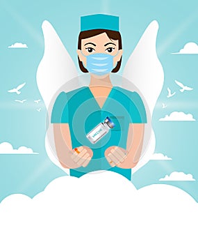International Nurse Day background. Vector flat illustration.12 May.