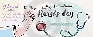 International nurse day poster`s campaign in flat style and vector design