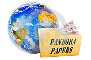 International Offshore Corruption, Pandora Papers, concept. 3D rendering