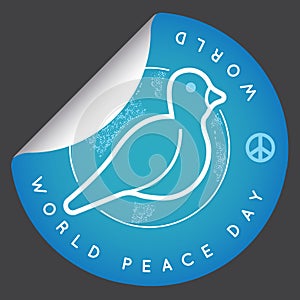 International Peace Day with Dove. Vector.
