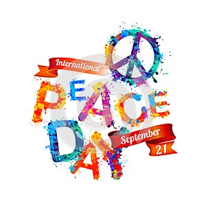 International Peace Day. September 21. Splash paint