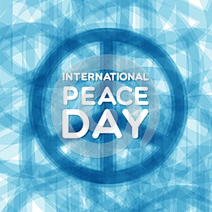 International Peace Day. Peace symbol and text. Vector illustration, flat design