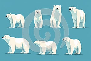 International Polar Bear Day.Set of polar bears