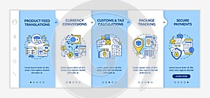 International retailing service onboarding vector template