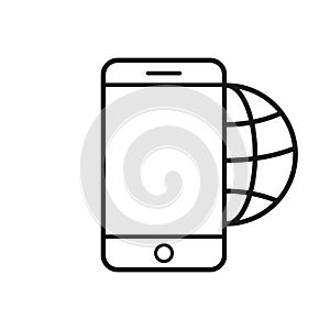 International Roaming Icon. Flat Design. Mobile Devices and Services Concept. Isolated Illustration