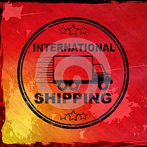 International shipping concept icon means delivery by overseas mail - 3d illustration