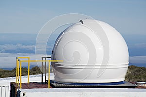 International space observatory and Gran Telescopio Canarias telescope on La Palma island located on highest mountain range Roque photo