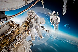Internazionale spazio stazione un cosmonauta 